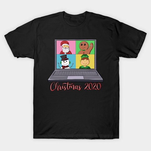 Santa Virtual Christmas Meeting T-Shirt by HHT